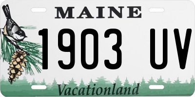 ME license plate 1903UV