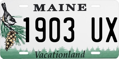 ME license plate 1903UX