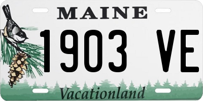 ME license plate 1903VE