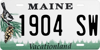 ME license plate 1904SW