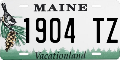 ME license plate 1904TZ