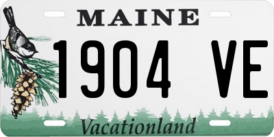 ME license plate 1904VE