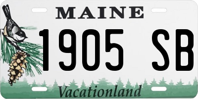 ME license plate 1905SB