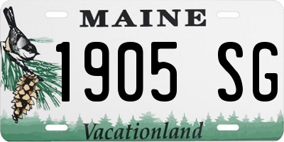 ME license plate 1905SG