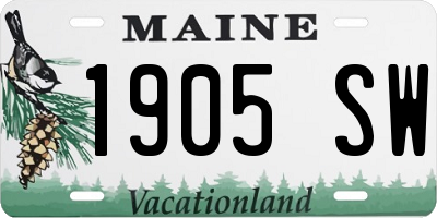 ME license plate 1905SW