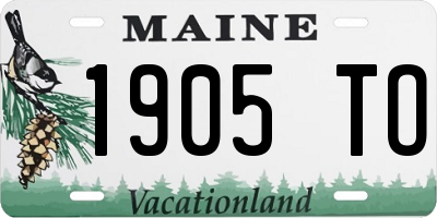 ME license plate 1905TO