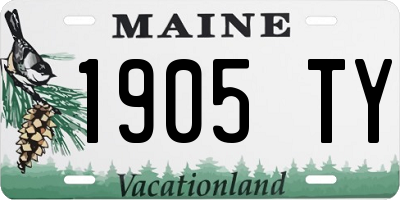 ME license plate 1905TY