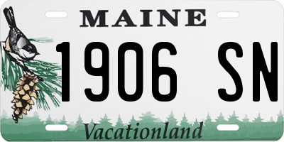 ME license plate 1906SN