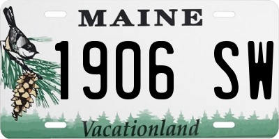 ME license plate 1906SW