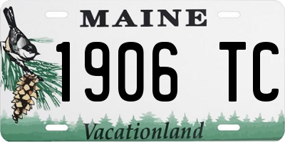 ME license plate 1906TC