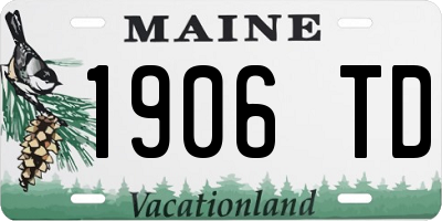 ME license plate 1906TD