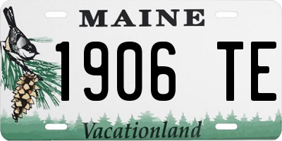ME license plate 1906TE