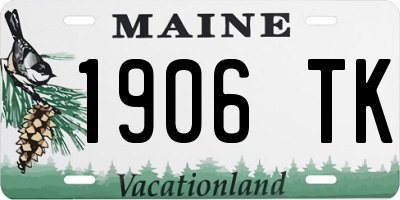 ME license plate 1906TK