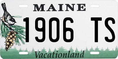 ME license plate 1906TS