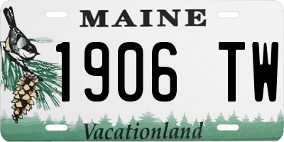 ME license plate 1906TW