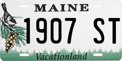 ME license plate 1907ST