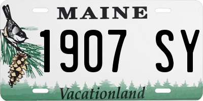 ME license plate 1907SY
