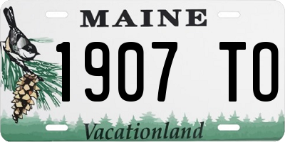 ME license plate 1907TO