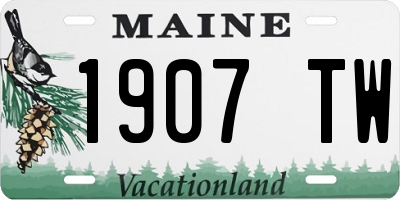 ME license plate 1907TW