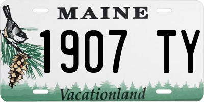 ME license plate 1907TY