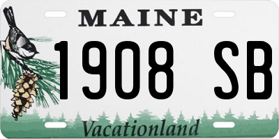 ME license plate 1908SB