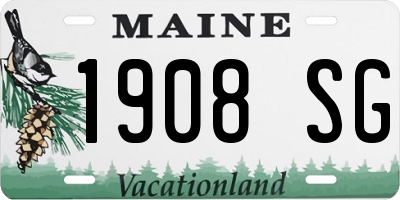 ME license plate 1908SG