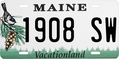 ME license plate 1908SW