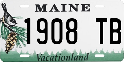 ME license plate 1908TB