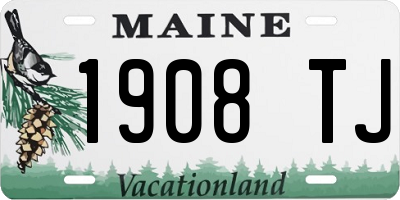 ME license plate 1908TJ