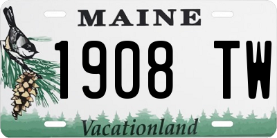 ME license plate 1908TW