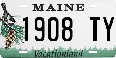 ME license plate 1908TY