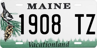 ME license plate 1908TZ