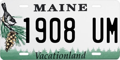 ME license plate 1908UM