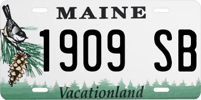 ME license plate 1909SB