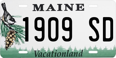 ME license plate 1909SD