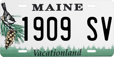 ME license plate 1909SV