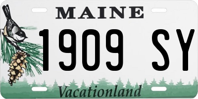 ME license plate 1909SY