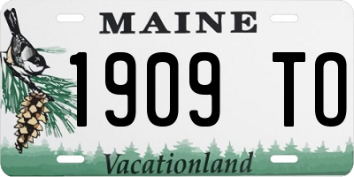 ME license plate 1909TO