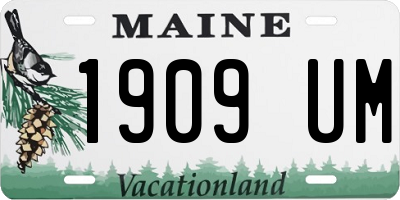 ME license plate 1909UM