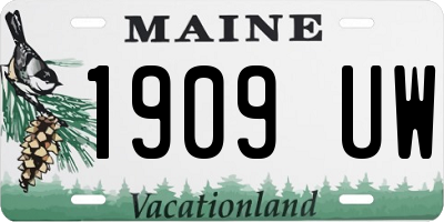 ME license plate 1909UW