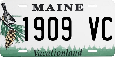ME license plate 1909VC