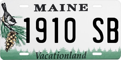 ME license plate 1910SB