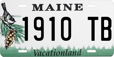 ME license plate 1910TB