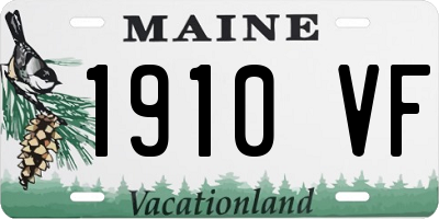 ME license plate 1910VF