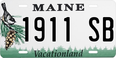 ME license plate 1911SB