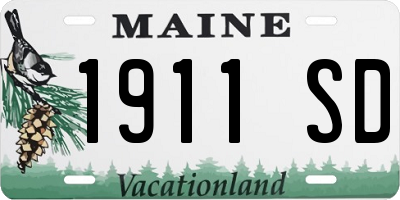 ME license plate 1911SD