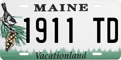 ME license plate 1911TD