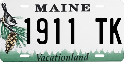 ME license plate 1911TK
