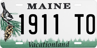 ME license plate 1911TO