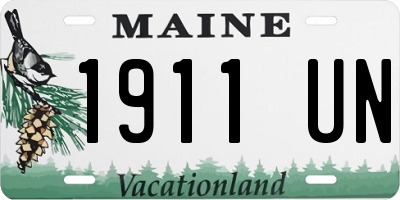 ME license plate 1911UN